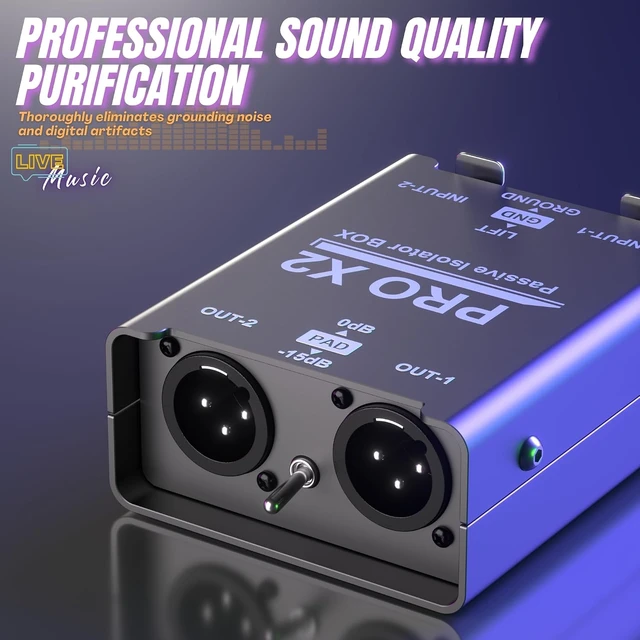 Alt view image 3 of 7 - Passive XLR Ground Loop Isolator Audio Hum Eliminator Stereo Direct Box