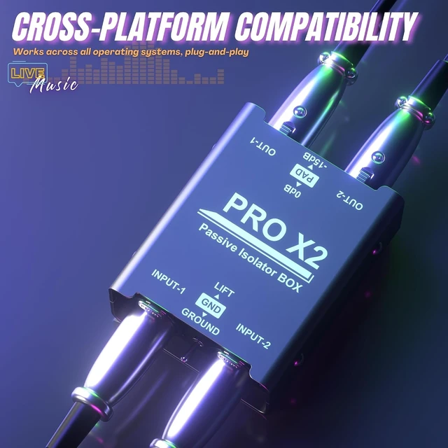 Alt view image 6 of 7 - Passive XLR Ground Loop Isolator Audio Hum Eliminator Stereo Direct Box