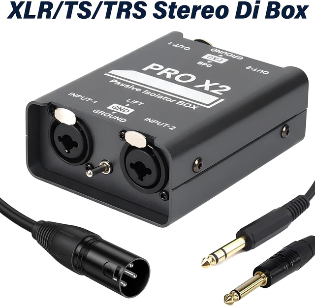 Alt view image 7 of 7 - Passive XLR Ground Loop Isolator Audio Hum Eliminator Stereo Direct Box