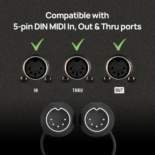 Alt view image 4 of 5 - U6MIDI Pro MIDI Interface with Mapper & Filter + 4-Pack 1-FT & 4-Pack 5-Pin DIN Low-Profile MIDI Cables