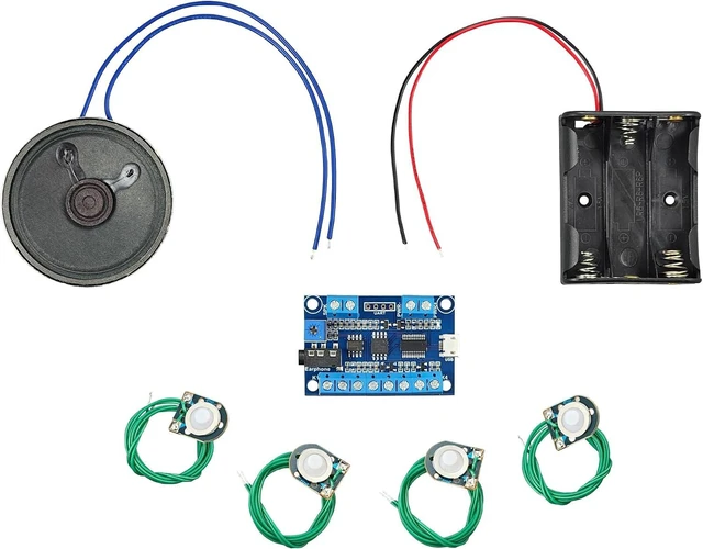 Main image of USB Recording Module with Buttons, Speaker & Battery Box (Multi Sound Files per Button)