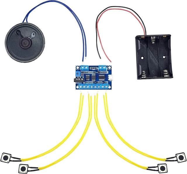 Main image of USB Recording Module with Speaker, Buttons & Battery Box (Multi Sound Files per Button)