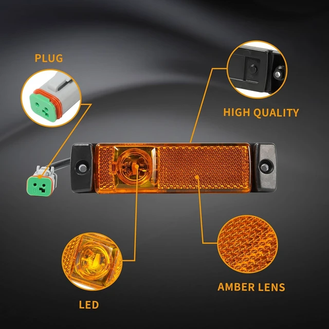 Alt view image 3 of 6 - Side Marker Hood Indicator Lamp for Kenworth T880 14-Up