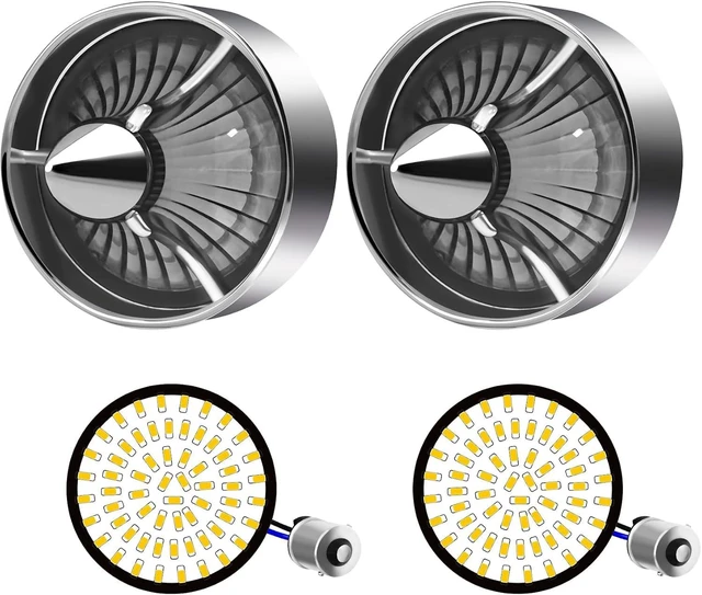 Main image of Motorcycle 2" 1156 LED Amber Turn Signal Bulb Rear/Front Blinker with Turbine Smoke Lens for Harley Softail, Touring, Dyna, Fat Boy, Sportster, Road King & Street Glide