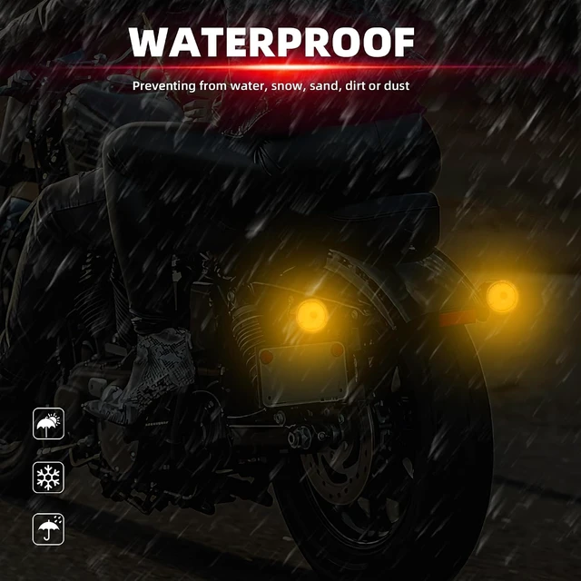 Alt view image 6 of 7 - Motorcycle 2" 1156 LED Amber Turn Signal Bulb Rear/Front Blinker with Turbine Smoke Lens for Harley Softail, Touring, Dyna, Fat Boy, Sportster, Road King & Street Glide