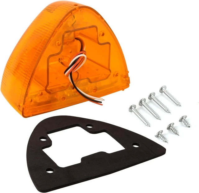 Alt view image 3 of 7 - 2Pcs Amber LED Headlight Turn Signal Indicator Marker Lights for Peterbilt