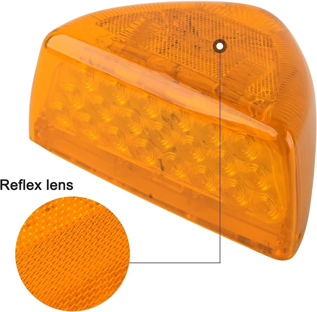 Alt view image 4 of 7 - 2Pcs Amber LED Headlight Turn Signal Indicator Marker Lights for Peterbilt
