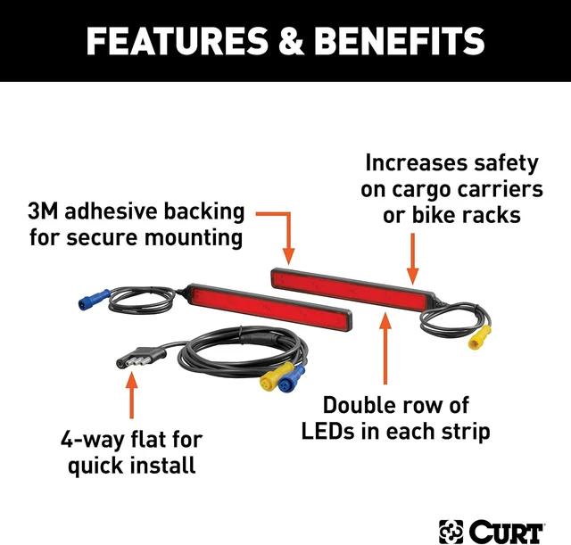 Alt view image 3 of 7 - 53201 Auxiliary LED Trailer Lights for Bike Racks & Cargo Carriers