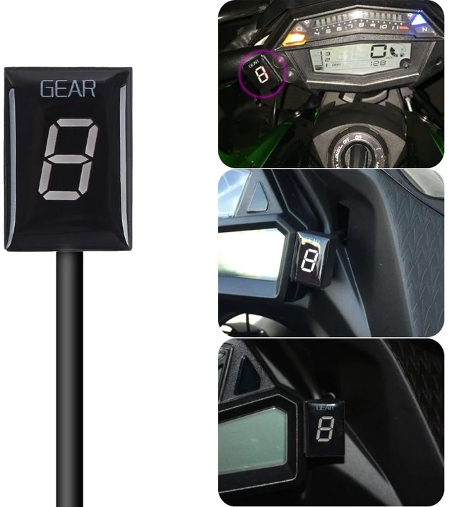Alt view image 2 of 5 - Waterproof Plug & Play Motorcycle Gear Indicator with Red LED Display for Suzuki (Blue)