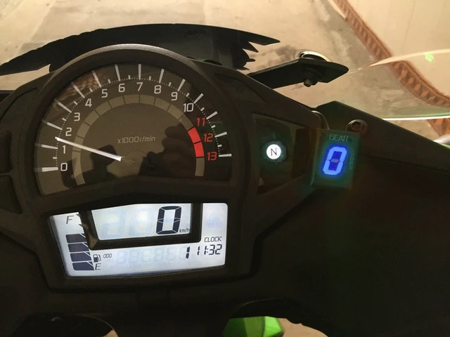Alt view image 3 of 5 - Waterproof Plug & Play Motorcycle Gear Indicator with Red LED Display for Suzuki (Blue)