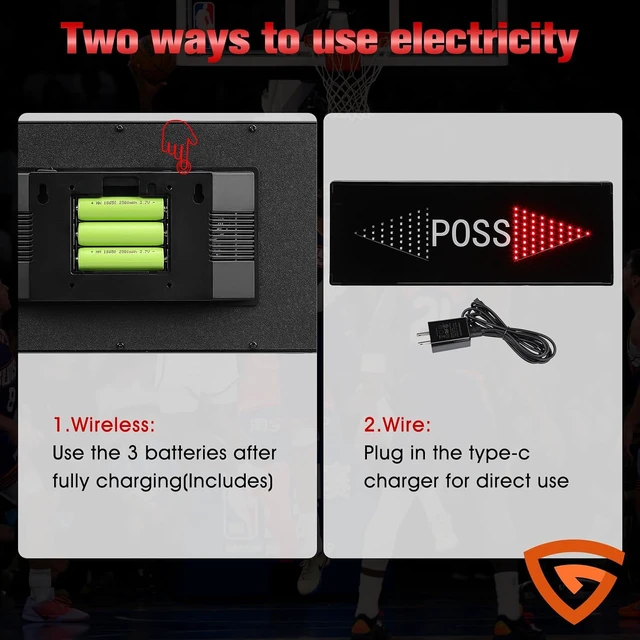 Alt view image 4 of 7 - LED Possession Arrow Indicator with Toggle Switch for Basketball