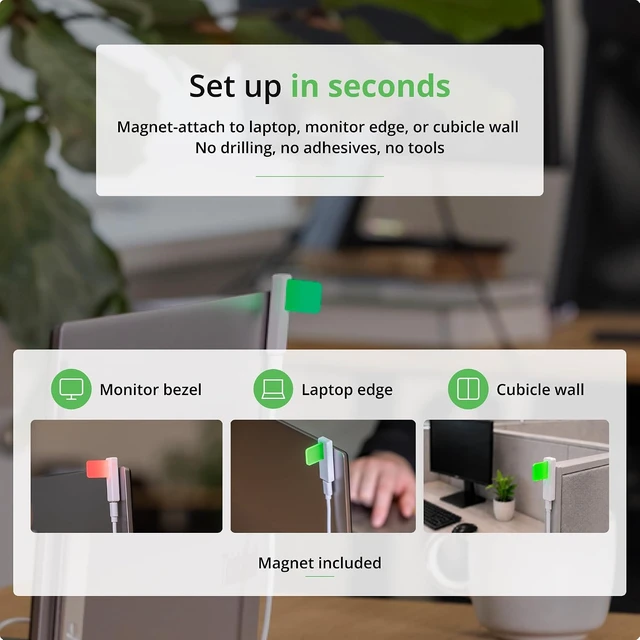Alt view image 3 of 6 - Flag 2 USB-C Availability Busy Light Indicator for Office (Black)