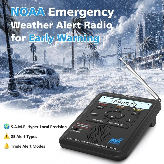 Alt view image 2 of 7 - NOAA Weather Alert Radio with Battery Backup & FM Radio for Home
