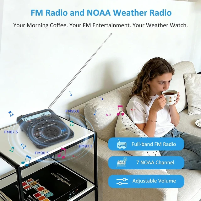 Alt view image 6 of 7 - NOAA Weather Alert Radio with Battery Backup & FM Radio for Home