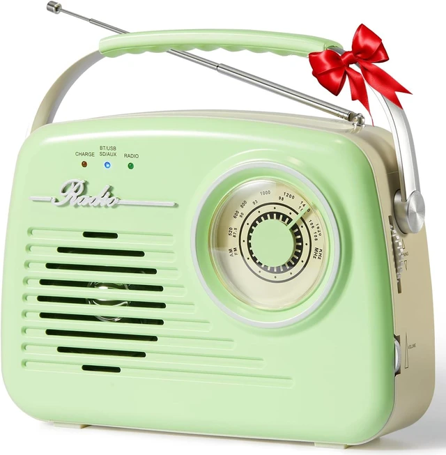 Main image of Small Portable AM/FM Vintage Transistor Radio with Bluetooth
