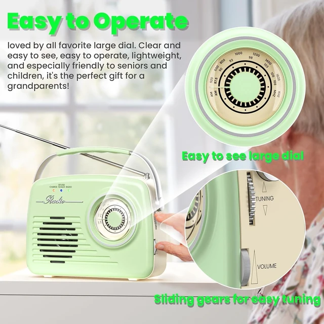 Alt view image 6 of 7 - Small Portable AM/FM Vintage Transistor Radio with Bluetooth