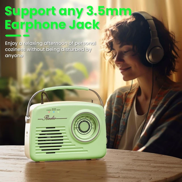 Alt view image 7 of 7 - Small Portable AM/FM Vintage Transistor Radio with Bluetooth