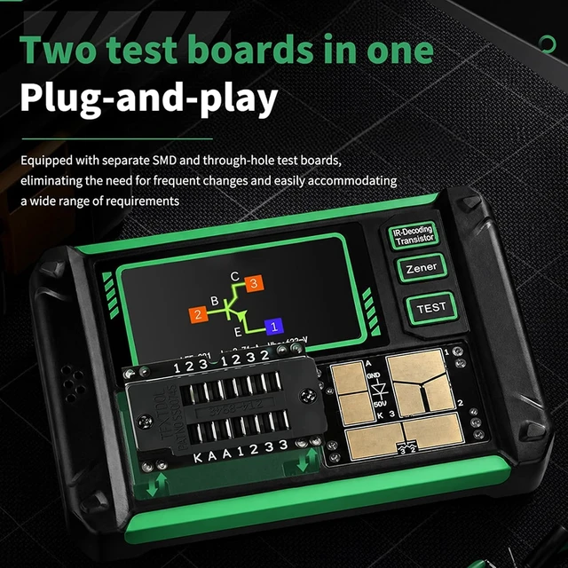 Alt view image 4 of 7 - LCR-AR1 Multi-Function Transistor Tester with LCR Meter, ESR Tester, Capacitor Detector & Infrared Decoder Auto Mode for PNP/NPN/Zener Diode, 1.9" Display, USB-C Charging