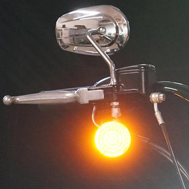 Alt view image 6 of 7 - Sigz Black Label Front LED Turn Signals with White Running Lights (1157) for Harley Davidson Sportster, Street Glide, Road King, Softail, Electra, Heritage & Dyna
