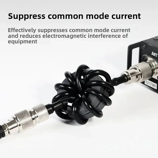 Alt view image 3 of 7 - 1.8-30MHz 600W Shortwave Choke Current Balun Coil with M Male-to-M Female Connector for Radio Station Feeder Lines