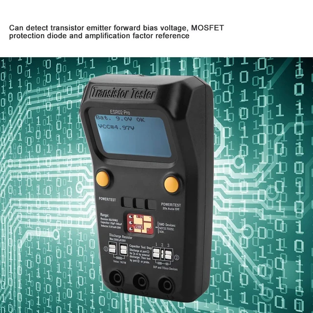 Alt view image 3 of 7 - ESR02 Pro Digital Transistor & Capacitor Tester SMD Chip Component Inductance Meter, Automatic Checker for Diode, Triode, Resistor & Transistor