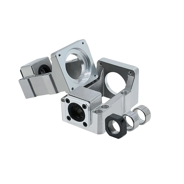 Alt view image 2 of 4 - Motor Mounting Bracket & BK12 Bearing End Support Block for Nema 23 Stepper Motor and 16mm Ball Screw SFU1604 SFU1605 SFU1610 CNC Kit Parts
