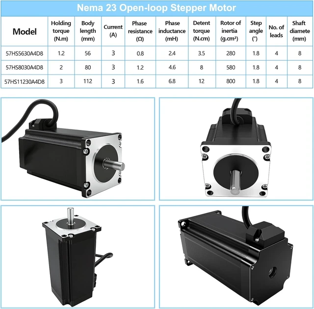 Alt view image 2 of 7 - 3-Axis CNC Kit with Nema 23 57mm Stepper Motors 1.2Nm 170oz.in 2-Phase 3A, DM556 Drivers, 350W 24V DC Power Supply & Mach3 Control Card for 3D Printer/Engraving