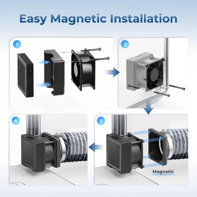 Alt view image 6 of 7 - Powerful Adjustable Ventilation Kit with Exhaust Fan & Filter