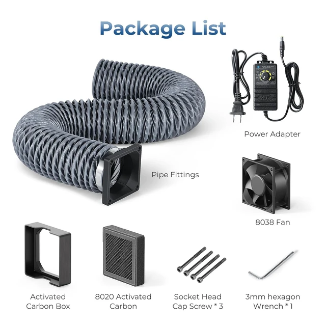 Alt view image 7 of 7 - Powerful Adjustable Ventilation Kit with Exhaust Fan & Filter