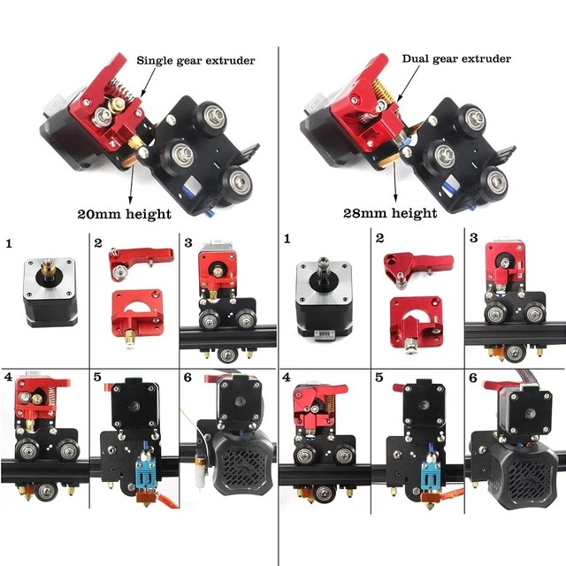 Alt view image 7 of 7 - Direct Drive Dual Gear Extruder with Pulleys & Motor Kit Support Plate Upgrade for Ender 3 V2, Ender 3 Series & CR-10 Series (Dual Extruder Support Motor Kit)