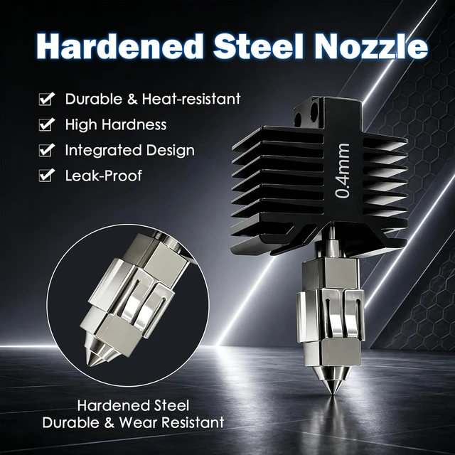 Alt view image 3 of 7 - 3 PCS P1S/P1P 0.4MM Upgraded Integrated Hotend Kit with Hardened Steel Nozzle