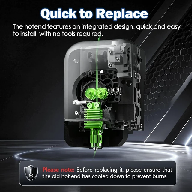 Alt view image 6 of 7 - 3 PCS P1S/P1P 0.4MM Upgraded Integrated Hotend Kit with Hardened Steel Nozzle