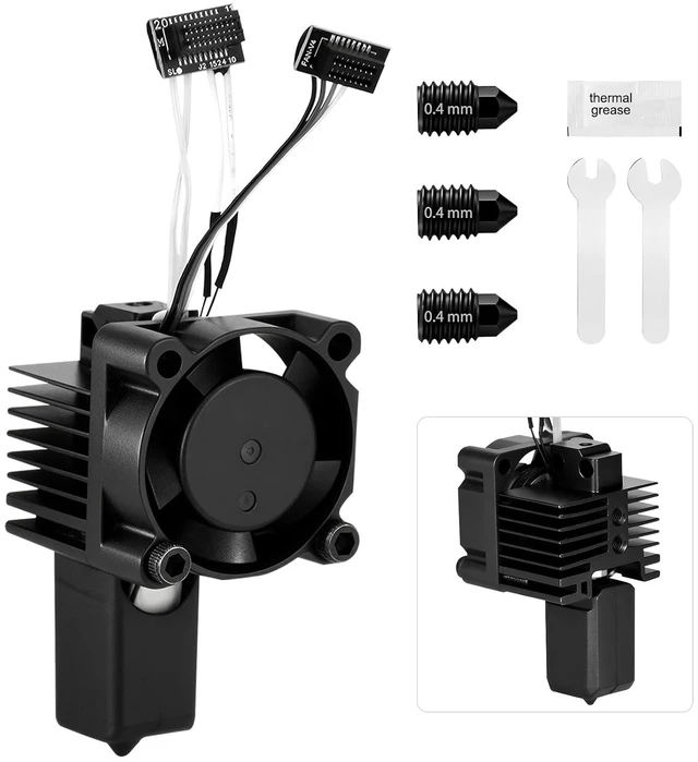 Main image of P1P/P1S Complete Hotend Kit Full Assembly for Bamboo Lab P1 Series with 0.4mm Hardened-Steel Nozzle, Ceramic Heater, Thermistor & Fan