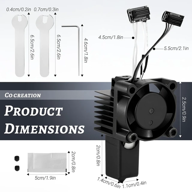 Alt view image 2 of 7 - P1P/P1S Complete Hotend Kit Full Assembly for Bamboo Lab P1 Series with 0.4mm Hardened-Steel Nozzle, Ceramic Heater, Thermistor & Fan