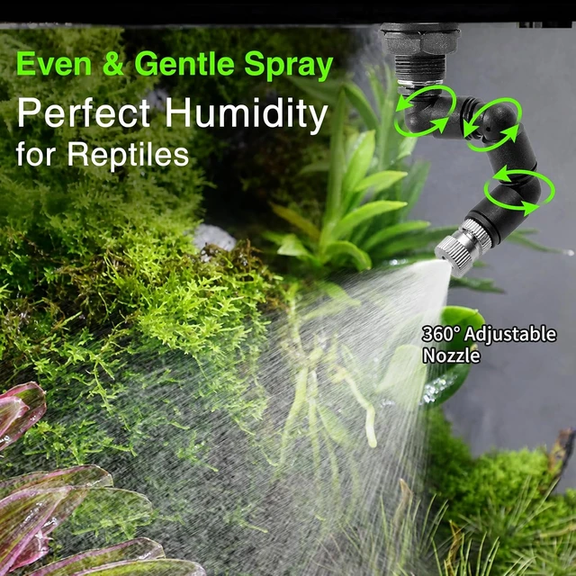 Alt view image 2 of 7 - Reptile Misting System Automatic Timer Sprayer with LCD Controller & Self-Priming Pump, Fine Rainforest Mist for Terrarium, Chameleon, Gecko & Snake