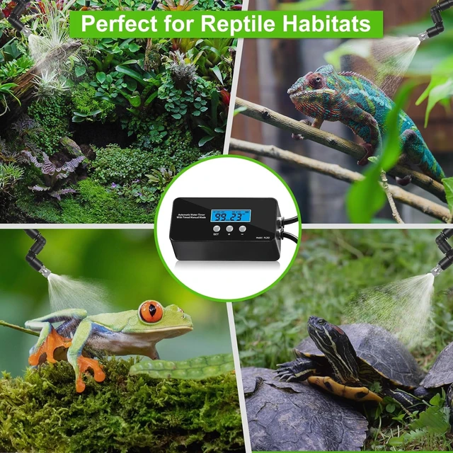 Alt view image 7 of 7 - Reptile Misting System Automatic Timer Sprayer with LCD Controller & Self-Priming Pump, Fine Rainforest Mist for Terrarium, Chameleon, Gecko & Snake