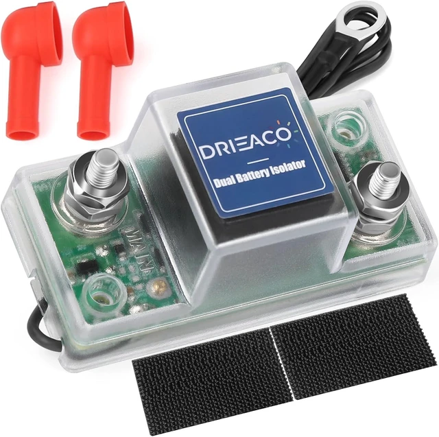 Main image of 12V Universal Smart Dual Battery Isolator Kit Fits UTV, ATV, RV, Car, Motorcycle, Boat, Golf Cart, Can-Am, Polaris, Jeep, Truck & Tractor