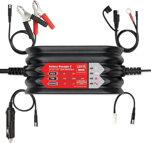 Main image of Battery Manager V Car Charger Maintainer for Trucks, RVs, Motorcycles, Boats & Generators 6/12-Volt Batteries, 92232