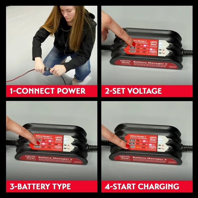 Alt view image 4 of 6 - Battery Manager V Car Charger Maintainer for Trucks, RVs, Motorcycles, Boats & Generators 6/12-Volt Batteries, 92232