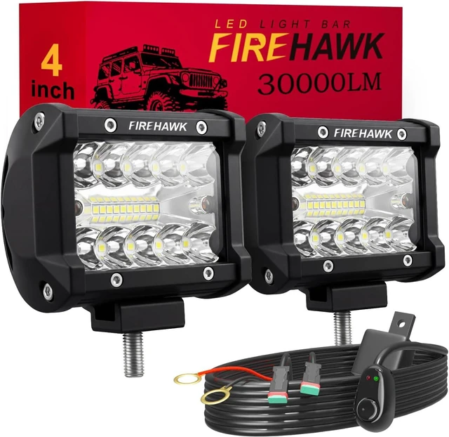 Main image of 2PCS 4-Inch 30,000LM LED Light Pod Bar 2026 Japanese Chips, Spot/Flood Combo Beam for Off-Road Driving & Fog, IP68 Waterproof with 12V Wiring Harness, for Truck/ATV/UTV/SUV
