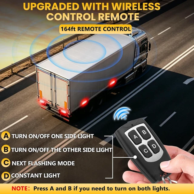 Alt view image 2 of 7 - Wireless Strobe Lights with Remote Control for Trucks Upgraded