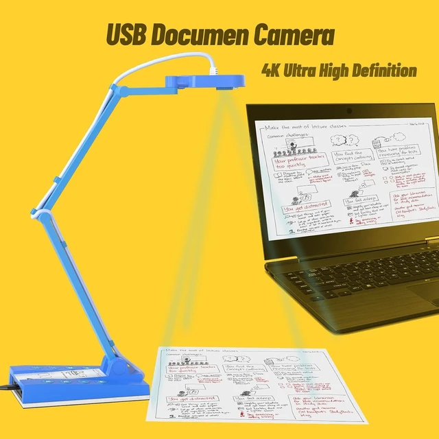 Alt view image 3 of 7 - 4K Ultra HD 10MP Document Camera for Teachers 3-in-1 USB Visualizer for Mac OS, Windows & Chromebook, Live Demo, Web Conferencing, Distance Learning & Remote Teaching