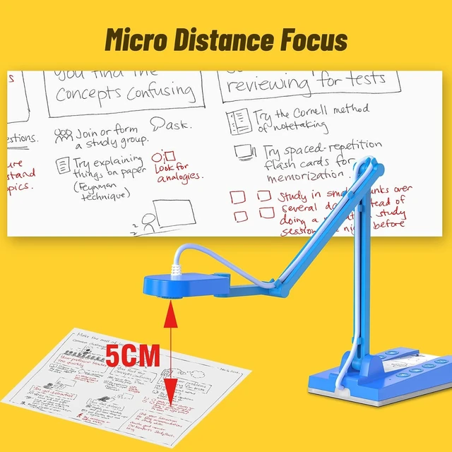 Alt view image 6 of 7 - 4K Ultra HD 10MP Document Camera for Teachers 3-in-1 USB Visualizer for Mac OS, Windows & Chromebook, Live Demo, Web Conferencing, Distance Learning & Remote Teaching
