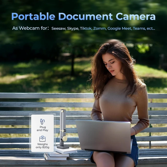 Alt view image 7 of 7 - Fancy S Pro 12MP USB Document Camera for Teachers (Black)