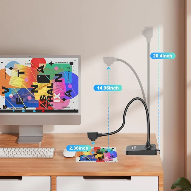 Alt view image 3 of 6 - USB Document Camera Visualizer for Teachers Manual Focus Webcam with Mic