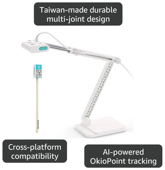 Alt view image 3 of 7 - OKIOCAM S2-4K Ultra HD 8MP USB Document Camera for Teachers & Classrooms OKIOPoint AI-Tracking, Near-Ledger Size Capture, Low-Light Ready, Supports Mac, USB-C iPad & Interactive Display