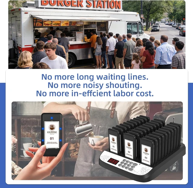 Alt view image 5 of 7 - Restaurant Pager System with 30 Buzzers