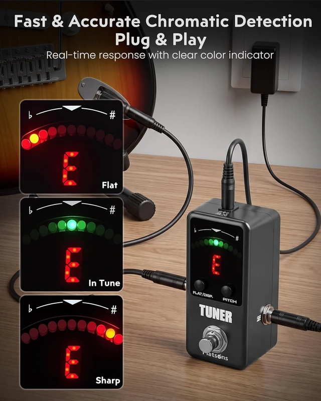 Alt view image 4 of 7 - Guitar Tuner Pedal Fast, Accurate Chromatic Tuner with True Bypass