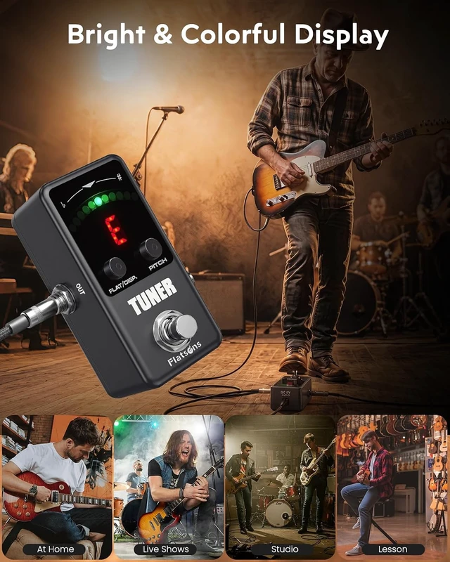 Alt view image 5 of 7 - Guitar Tuner Pedal Fast, Accurate Chromatic Tuner with True Bypass