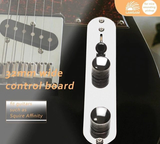 Alt view image 7 of 7 - Fully Loaded Prewired Guitar Control Plate 3-Way Blade Switch, Large Potentiometers & Orange Capacitor, Volume/Tone Controls for Single-Coil Guitars (Stripe)